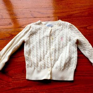 Ralph Lauren size 18 months to 24 months.   ( 2 cardigans & 1 pants (pink));